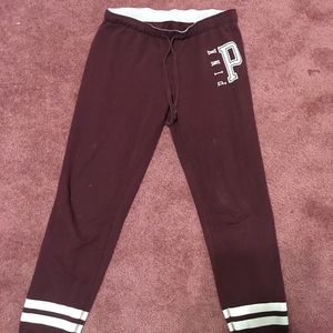 PINK Burgandy Sweatpants